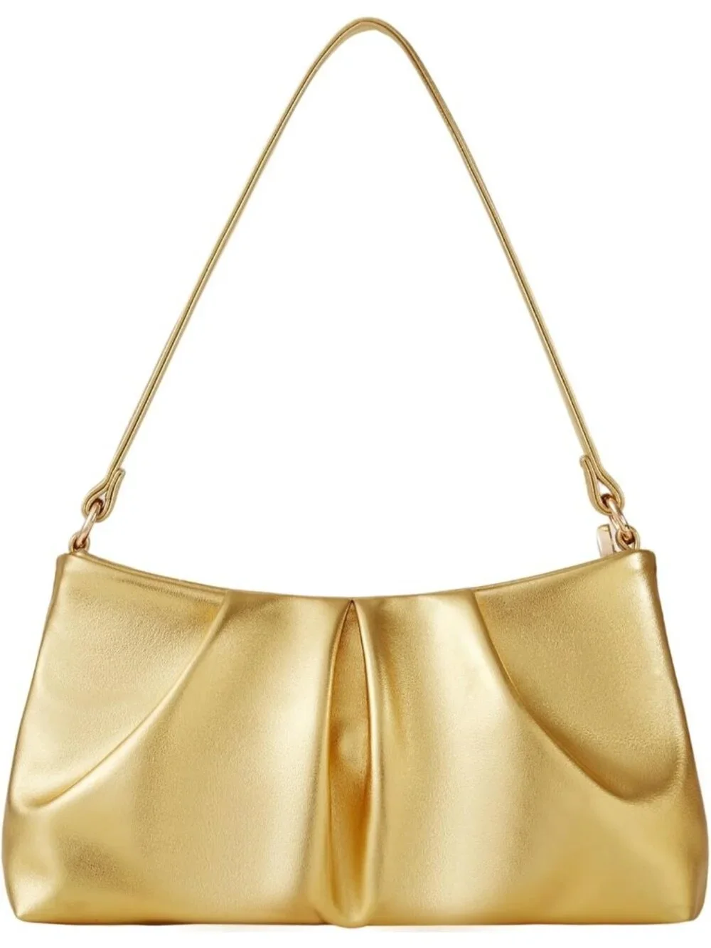 👜 Women's Gold PU Leather Sparkling Evening Shoulder Strap Clutch Purse